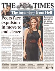 The Times (UK) Newspaper Front Page for 3 June 2013