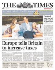 The Times (UK) Newspaper Front Page for 3 June 2014