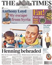 The Times (UK) Newspaper Front Page for 4 October 2014