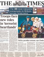 The Times (UK) Newspaper Front Page for 4 November 2013