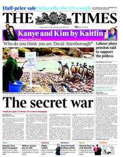 The Times (UK) Newspaper Front Page for 4 January 2013