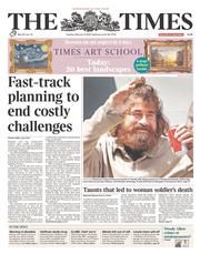 The Times (UK) Newspaper Front Page for 4 February 2014