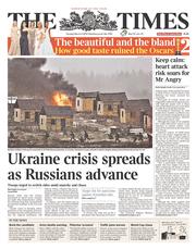 The Times (UK) Newspaper Front Page for 4 March 2014