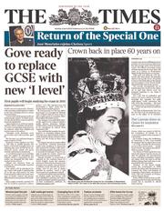 The Times (UK) Newspaper Front Page for 4 June 2013
