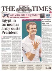 The Times (UK) Newspaper Front Page for 4 July 2013