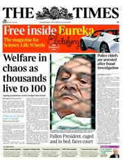 The Times (UK) Newspaper Front Page for 4 August 2011
