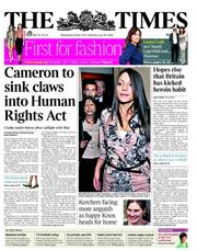 The Times (UK) Newspaper Front Page for 5 October 2011