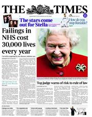 The Times (UK) Newspaper Front Page for 5 March 2013