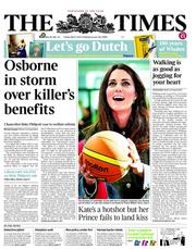 The Times (UK) Newspaper Front Page for 5 April 2013