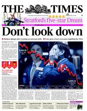 The Times (UK) Newspaper Front Page for 5 August 2011