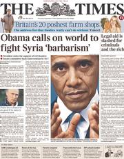 The Times (UK) Newspaper Front Page for 5 September 2013
