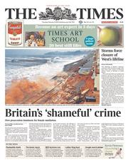 The Times (UK) Newspaper Front Page for 6 February 2014