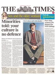 The Times (UK) Newspaper Front Page for 6 June 2013