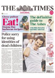 The Times (UK) Newspaper Front Page for 6 July 2013