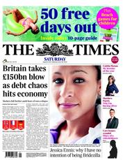 The Times (UK) Newspaper Front Page for 6 August 2011