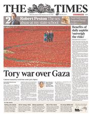 The Times (UK) Newspaper Front Page for 6 August 2014