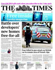 The Times (UK) Newspaper Front Page for 6 September 2012