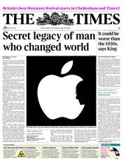 The Times (UK) Newspaper Front Page for 7 October 2011