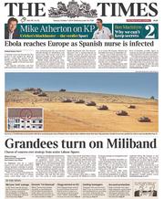 The Times (UK) Newspaper Front Page for 7 October 2014