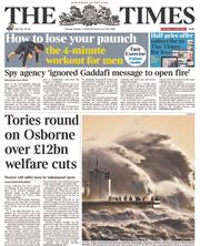The Times (UK) Newspaper Front Page for 7 January 2014