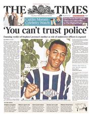 The Times (UK) Newspaper Front Page for 7 March 2014