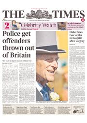 The Times (UK) Newspaper Front Page for 7 June 2013