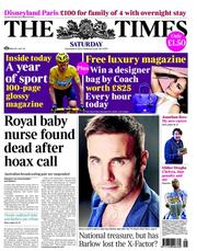 The Times (UK) Newspaper Front Page for 8 December 2012