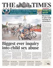 The Times (UK) Newspaper Front Page for 8 July 2014