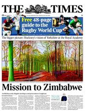 The Times (UK) Newspaper Front Page for 8 September 2011