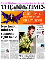 The Times (UK) Newspaper Front Page for 8 September 2012