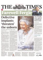 The Times (UK) Newspaper Front Page for 9 May 2013