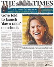 The Times (UK) Newspaper Front Page for 9 June 2014