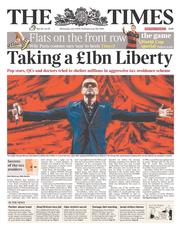 The Times (UK) Newspaper Front Page for 9 July 2014