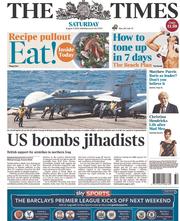 The Times (UK) Newspaper Front Page for 9 August 2014