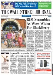  () Newspaper Front Page for 13 October 2011