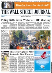  () Newspaper Front Page for 15 October 2012