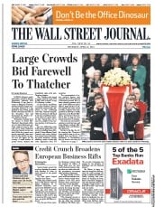  () Newspaper Front Page for 18 April 2013