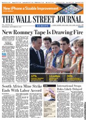  () Newspaper Front Page for 19 September 2012