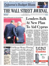  () Newspaper Front Page for 21 March 2013