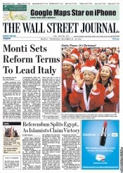  () Newspaper Front Page for 24 December 2012