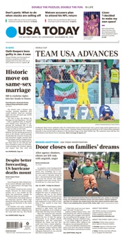 Front Page of USA Today newspaper from Arlington</a>
<!--DON