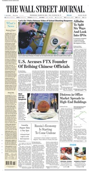 Front Page of Wall Street Journal newspaper from New York</a>
<!--DON