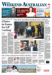 Weekend Australian (Australia) Newspaper Front Page for 20 April 2013