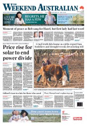 Weekend Australian (Australia) Newspaper Front Page for 25 May 2013