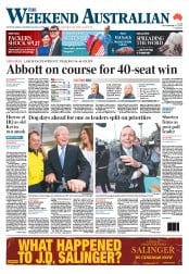 Weekend Australian (Australia) Newspaper Front Page for 7 September 2013