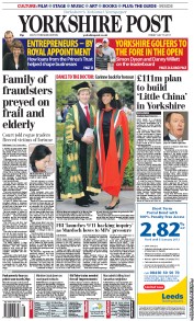  () Newspaper Front Page for 15 July 2011