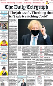 Front Page of The Daily Telegraph newspaper from London